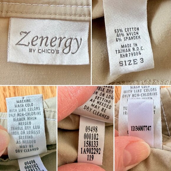 Chicos Zenergy Womens Beige Jacket Size 16 Cotton Full Zip Lightweight - Picture 7 of 12